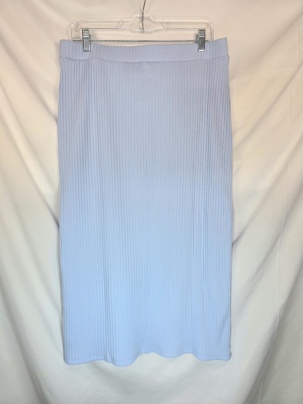 NWT Old Navy Womens Bodycon Casual Baby Blue Ribbed Stretch Maxi Skirt Size L - Picture 5 of 5